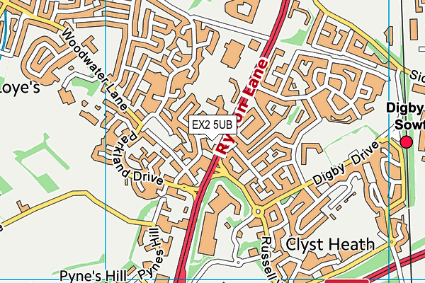 EX2 5UB map - OS VectorMap District (Ordnance Survey)