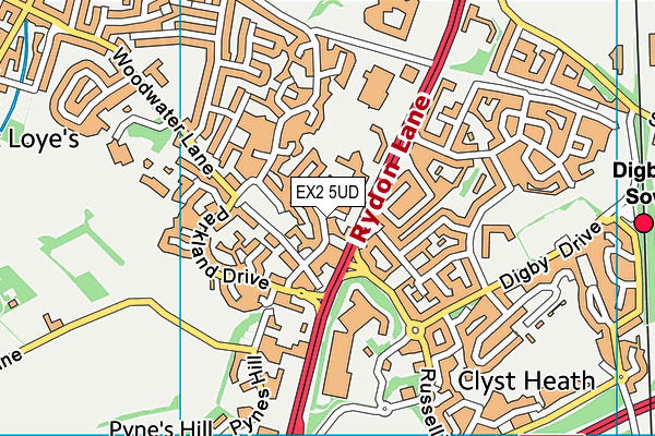 EX2 5UD map - OS VectorMap District (Ordnance Survey)