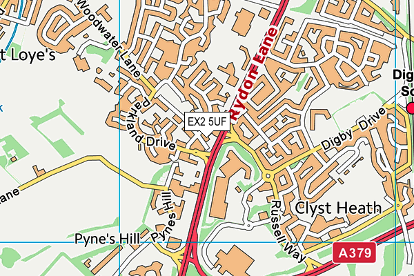 EX2 5UF map - OS VectorMap District (Ordnance Survey)