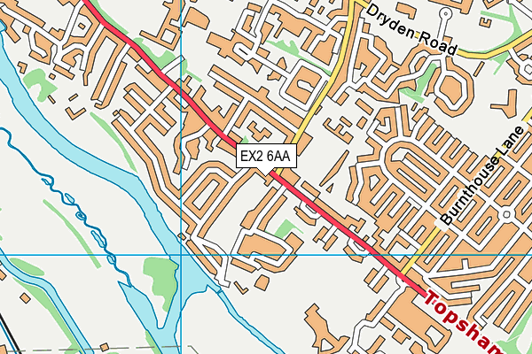 EX2 6AA map - OS VectorMap District (Ordnance Survey)