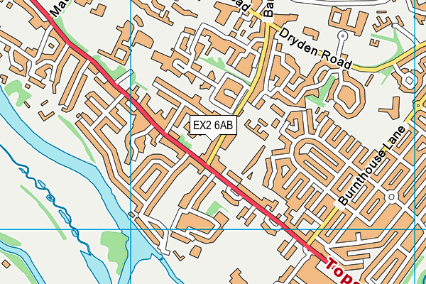 EX2 6AB map - OS VectorMap District (Ordnance Survey)