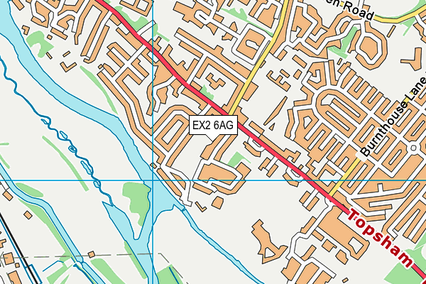 EX2 6AG map - OS VectorMap District (Ordnance Survey)