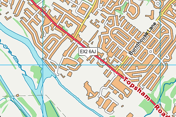 EX2 6AJ map - OS VectorMap District (Ordnance Survey)