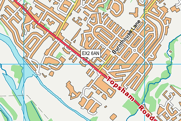 EX2 6AN map - OS VectorMap District (Ordnance Survey)