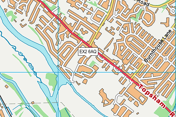 EX2 6AQ map - OS VectorMap District (Ordnance Survey)