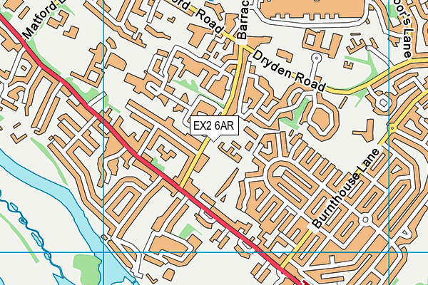 EX2 6AR map - OS VectorMap District (Ordnance Survey)
