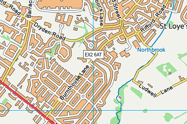 EX2 6AT map - OS VectorMap District (Ordnance Survey)