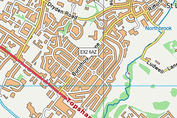 EX2 6AZ map - OS VectorMap District (Ordnance Survey)