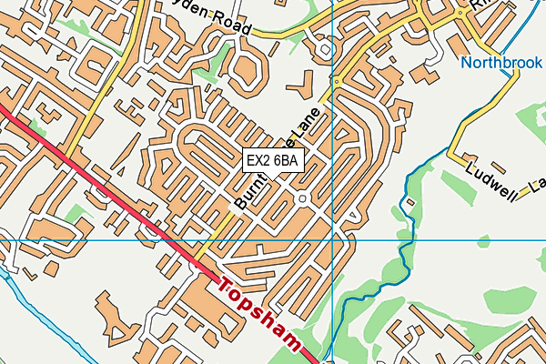 EX2 6BA map - OS VectorMap District (Ordnance Survey)