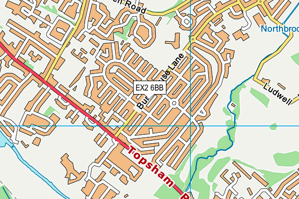 EX2 6BB map - OS VectorMap District (Ordnance Survey)