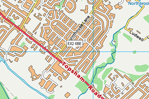 EX2 6BE map - OS VectorMap District (Ordnance Survey)