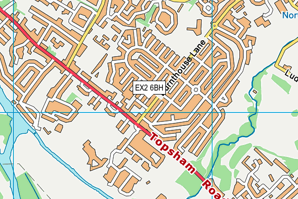 EX2 6BH map - OS VectorMap District (Ordnance Survey)