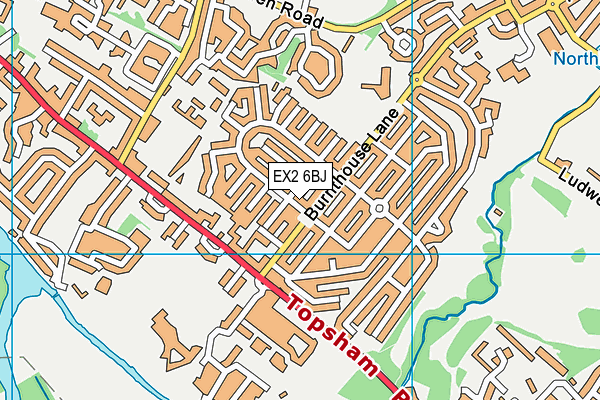 EX2 6BJ map - OS VectorMap District (Ordnance Survey)