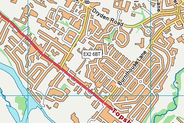 EX2 6BT map - OS VectorMap District (Ordnance Survey)