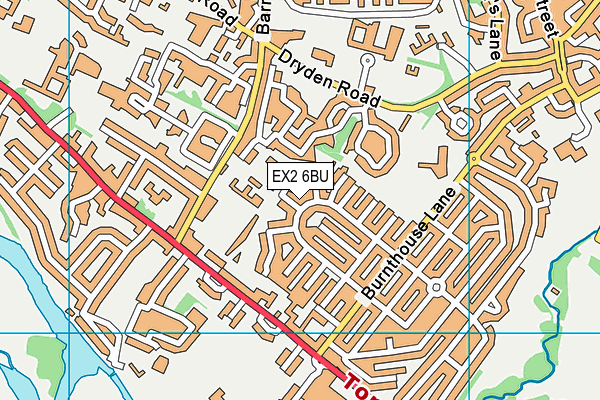 EX2 6BU map - OS VectorMap District (Ordnance Survey)