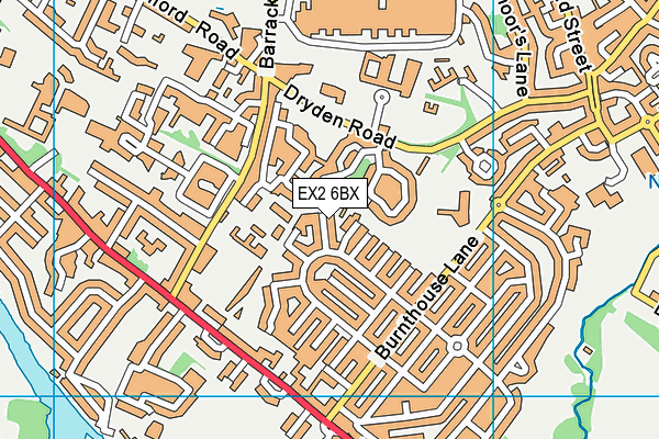 EX2 6BX map - OS VectorMap District (Ordnance Survey)