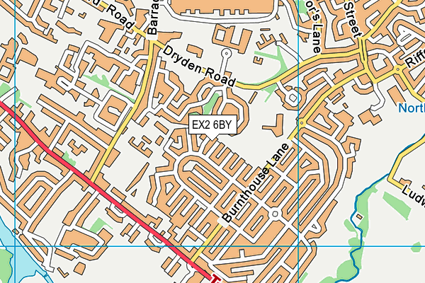 EX2 6BY map - OS VectorMap District (Ordnance Survey)