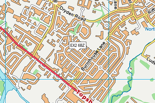 EX2 6BZ map - OS VectorMap District (Ordnance Survey)
