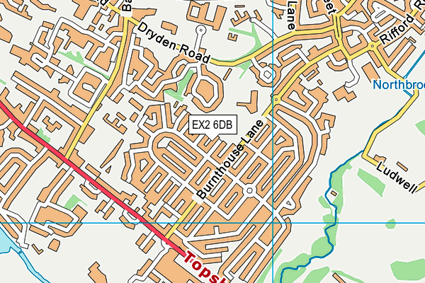 EX2 6DB map - OS VectorMap District (Ordnance Survey)