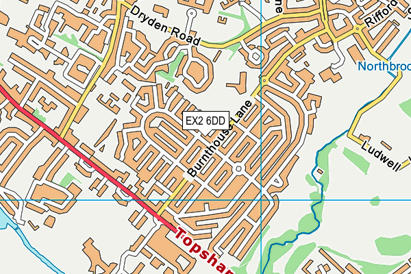 EX2 6DD map - OS VectorMap District (Ordnance Survey)