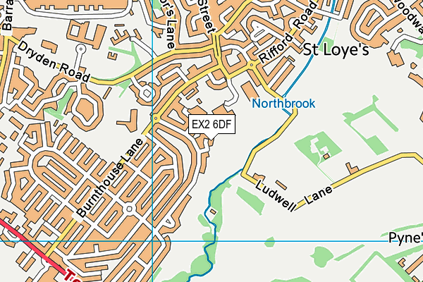 EX2 6DF map - OS VectorMap District (Ordnance Survey)