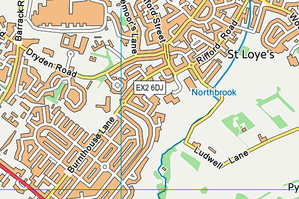 Chestnut Nursery map (EX2 6DJ) - OS VectorMap District (Ordnance Survey)