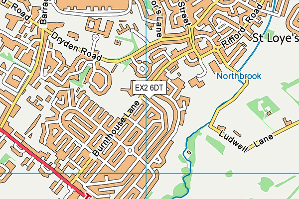 EX2 6DT map - OS VectorMap District (Ordnance Survey)