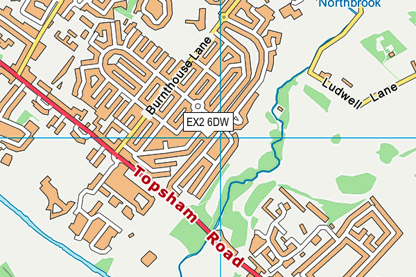 EX2 6DW map - OS VectorMap District (Ordnance Survey)