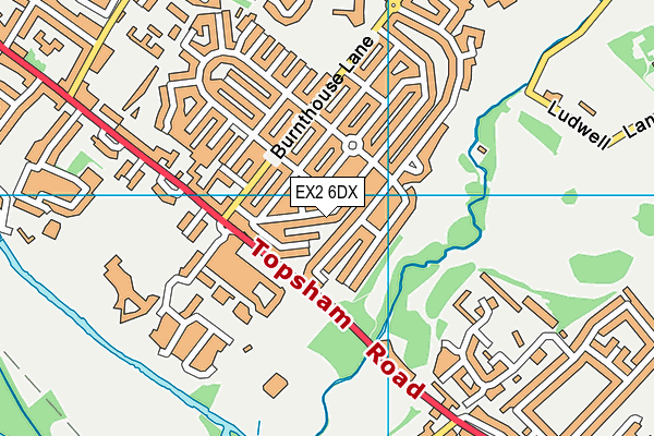 EX2 6DX map - OS VectorMap District (Ordnance Survey)