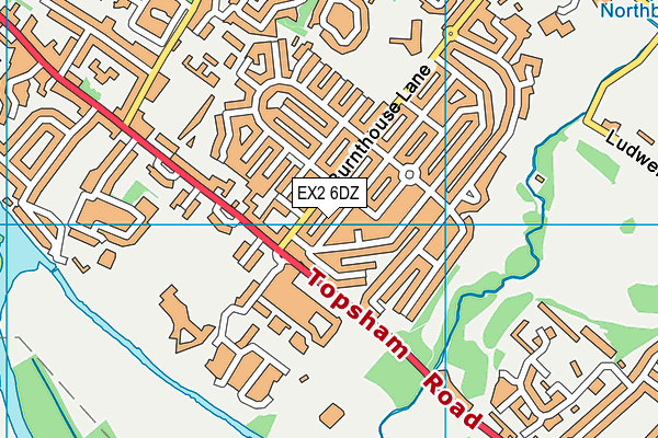 EX2 6DZ map - OS VectorMap District (Ordnance Survey)