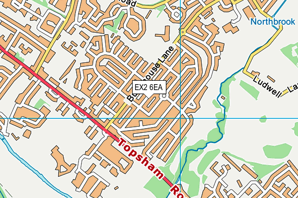 EX2 6EA map - OS VectorMap District (Ordnance Survey)