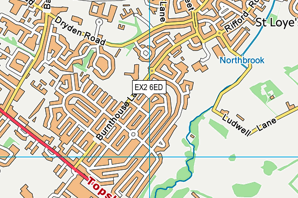 EX2 6ED map - OS VectorMap District (Ordnance Survey)