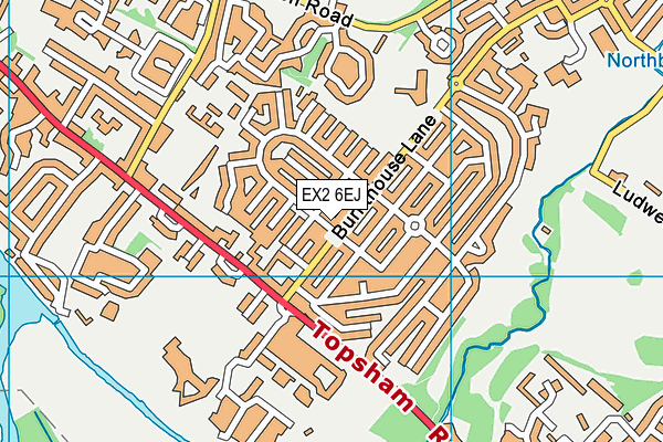 EX2 6EJ map - OS VectorMap District (Ordnance Survey)