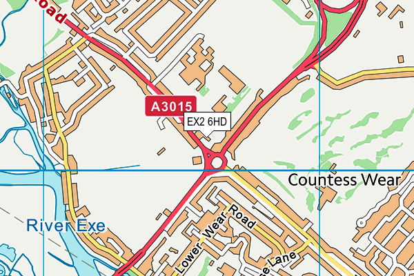 EX2 6HD map - OS VectorMap District (Ordnance Survey)