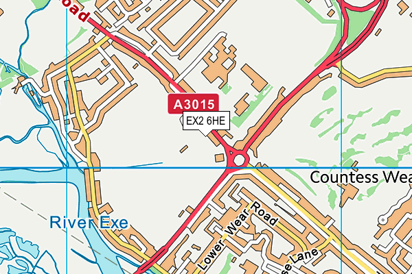EX2 6HE map - OS VectorMap District (Ordnance Survey)