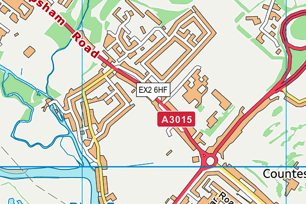 EX2 6HF map - OS VectorMap District (Ordnance Survey)