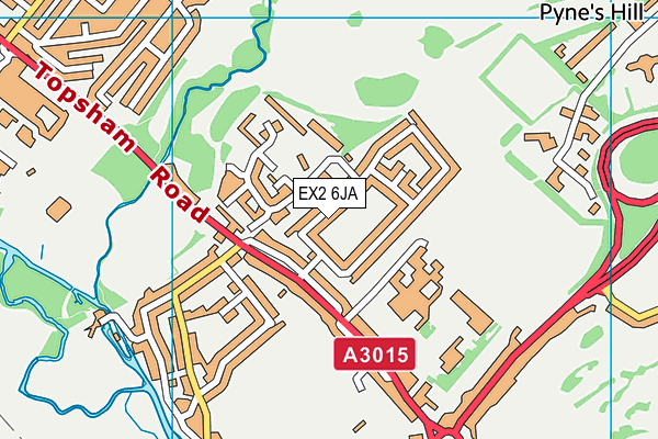 EX2 6JA map - OS VectorMap District (Ordnance Survey)