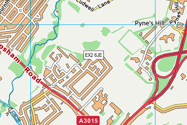 EX2 6JE map - OS VectorMap District (Ordnance Survey)