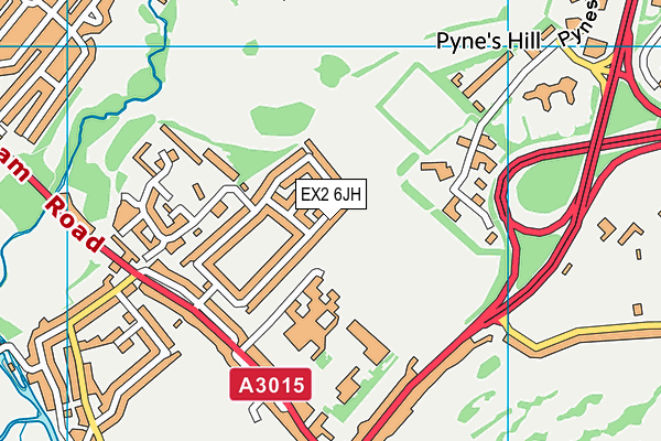 EX2 6JH map - OS VectorMap District (Ordnance Survey)