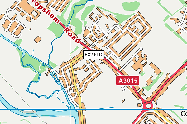 EX2 6LD map - OS VectorMap District (Ordnance Survey)