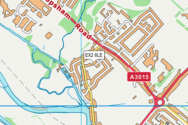 EX2 6LE map - OS VectorMap District (Ordnance Survey)