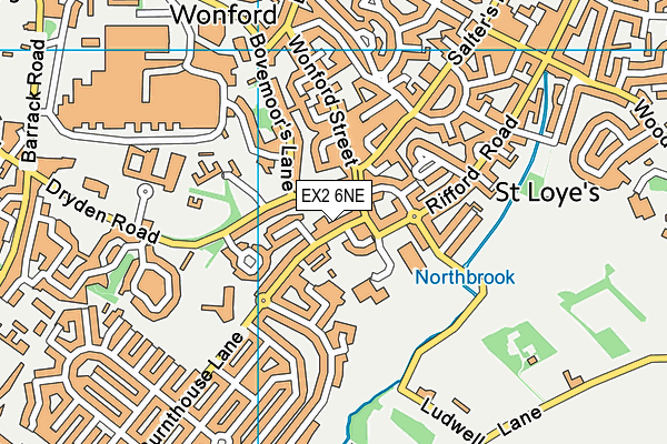 EX2 6NE map - OS VectorMap District (Ordnance Survey)