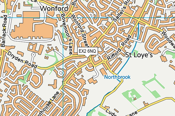 EX2 6NQ map - OS VectorMap District (Ordnance Survey)