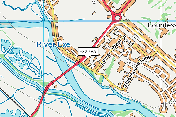 EX2 7AA map - OS VectorMap District (Ordnance Survey)