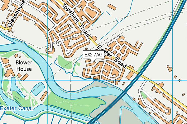 EX2 7AG map - OS VectorMap District (Ordnance Survey)