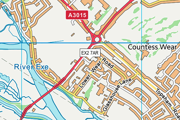 EX2 7AR map - OS VectorMap District (Ordnance Survey)