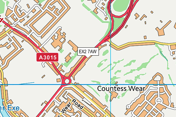 EX2 7AW map - OS VectorMap District (Ordnance Survey)