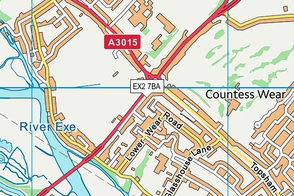 EX2 7BA map - OS VectorMap District (Ordnance Survey)