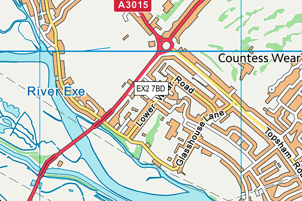 EX2 7BD map - OS VectorMap District (Ordnance Survey)