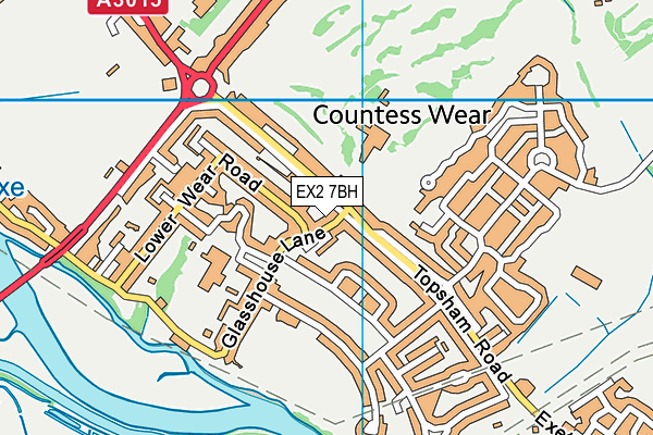 EX2 7BH map - OS VectorMap District (Ordnance Survey)